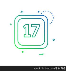 17 Date Calender icon design vector