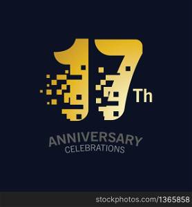 17 Year Anniversary logo template. Design Vector template for celebration