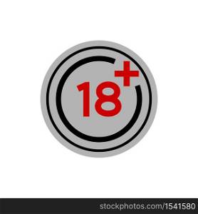 18+ Age restriction,vector eighteen icon