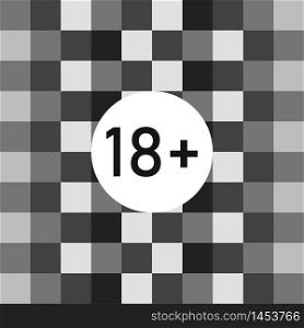 18+ blur censored vector background. Pixels pattern.