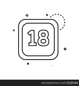 18 Date Calender icon design vector