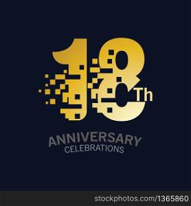 18 Year Anniversary logo template. Design Vector template for celebration