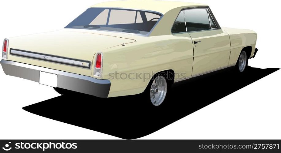 1970&rsquo;s Luxury Coupe on isolated background. Vector illustration