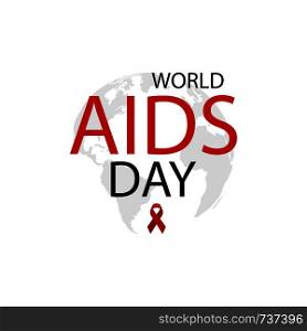 1st December. World Aids Day concept. Aids Awareness Red Ribbon. World Aids Day poster