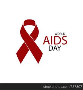 1st December. World Aids Day concept. Aids Awareness Red Ribbon. World Aids Day poster