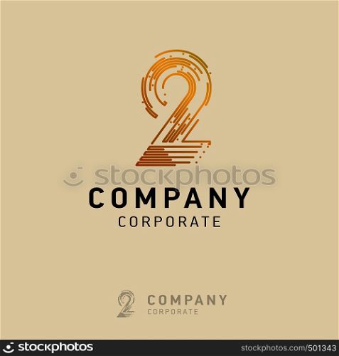 2 company logo design vector with white background