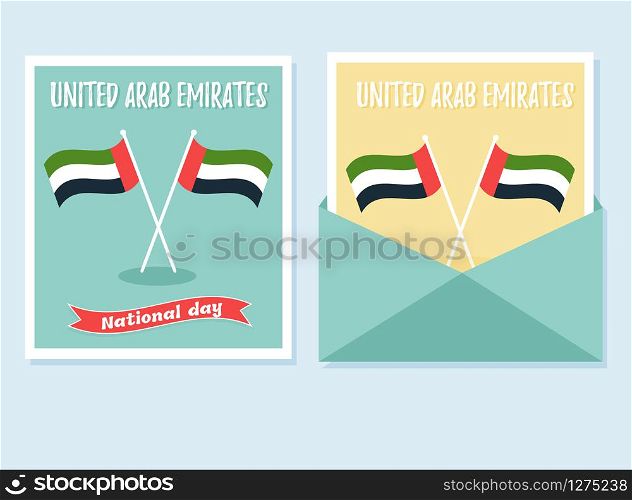 2 December. UAE Independence Day background with national flags