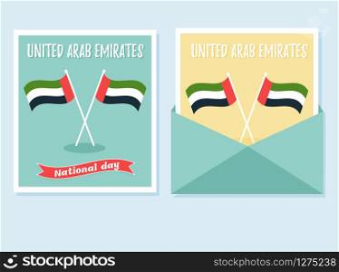 2 December. UAE Independence Day background with national flags