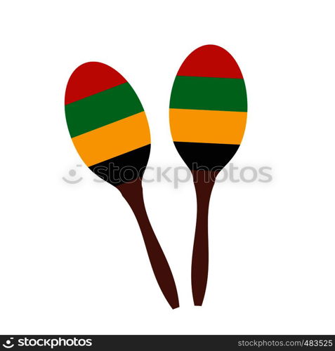 2 maracas flat icon isolated on white background. 2 maracas flat icon