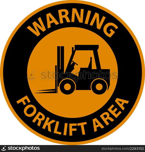 2-Way Warning Forklift Area Sign On White Background