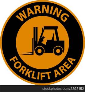2-Way Warning Forklift Area Sign On White Background