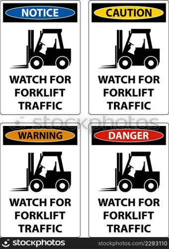 2-Way Watch For Forklift Traffic Sign On White Background