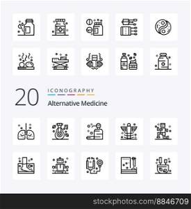 20 Alternative Medicine Line icon Pack like medical health medicine drops skin