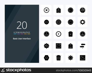 20 Basic Solid Glyph icon for presentation