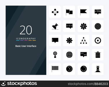 20 Basic Solid Glyph icon for presentation