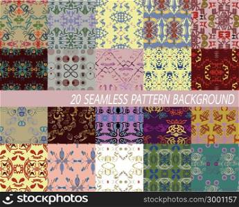 20 black and white abstract artistic seamless pattern background