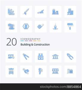 20 Building And Construction Blue Color icon Pack like courthouse repair crimping construction jacket