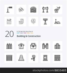 20 Building And Construction Line icon Pack like construction bag building house city