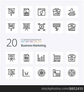 20 Business Marketing Line icon Pack like shopping finance cart