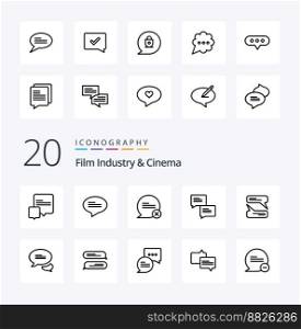 20 Cenima Line icon Pack like chat chat chat approve bubble lock