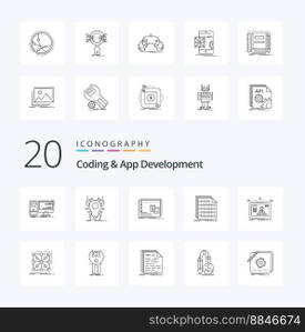 20 Coding And App Development Line icon Pack like coding binary virus program operational
