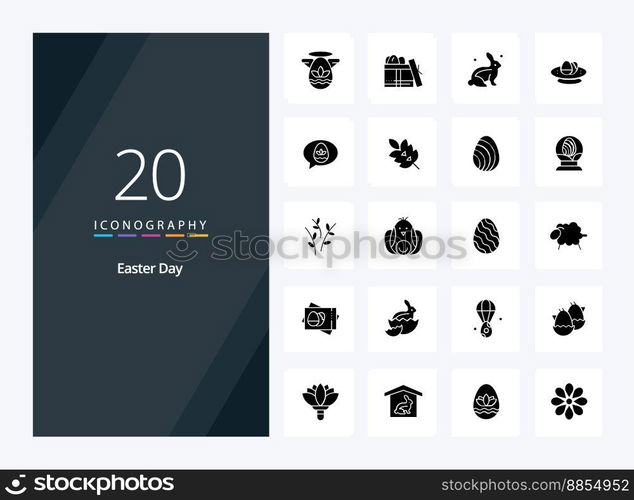 20 Easter Solid Glyph icon for presentation