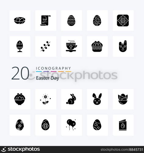 20 Easter Solid Glyph icon Pack like easter bowl easter happy easter