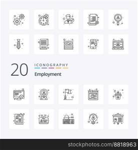 20 Employment Line icon Pack like presentation business flag online job online