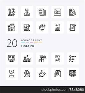 20 Find A Job Line icon Pack like job bag man job file
