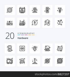 20 Hardware Line icon Pack like tv entertainment record usb cable