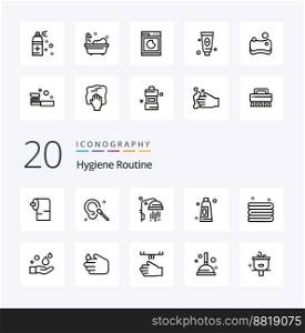 20 Hygiene Routine Line icon Pack like cleaning clean cleaning cleaning shower