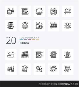 20 Kitchen Line icon Pack like restaurant kitchen plates food kitchen