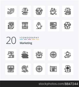 20 Marketing Line icon Pack like ahnd message box finance marketing