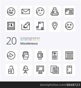 20 Miscellaneous Line icon Pack like diode study study unlock study education