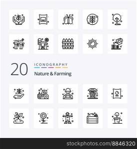 20 Nature And Farming Line icon Pack like farming farming tractor farm rancher