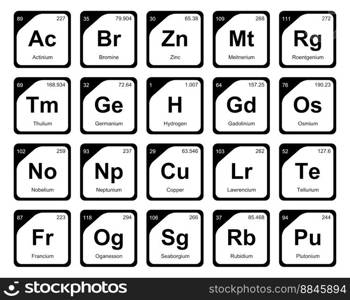 20 Preiodic table of the elements Icon Pack Design