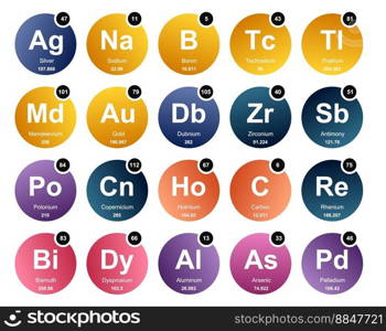 20 Preiodic table of the elements Icon Pack Design