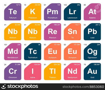 20 Preiodic table of the elements Icon Pack Design — Stockphotos.com