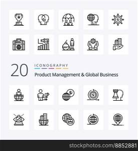 20 Product Managment And Global Business Line icon Pack like business on business modern business