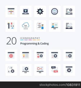 20 Programming And Coding Flat Color icon Pack like file develop page programming develop