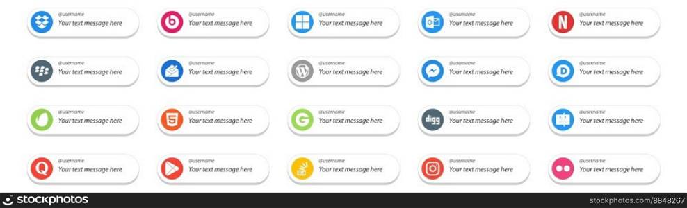 20 Social Media Follow Button and text place.like question. finder. cms. digg. html