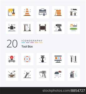 20 Tools Flat Color icon Pack like screw planning garage design blueprint