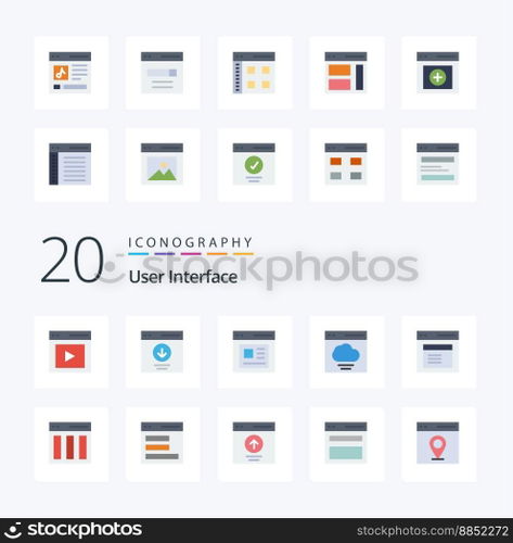 20 User Interface Flat Color icon Pack like interface cloud message interface