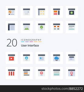 20 User Interface Flat Color icon Pack like interface cloud message interface