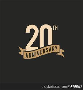 20 Years Anniversary Celebration Icon Vector Logo Design Template