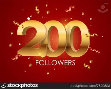 200 Followers Background Template Vector Illustration EPS10. 200 Followers Background Template Vector Illustration