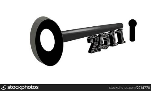 2011 Black Key on white background with keyhole