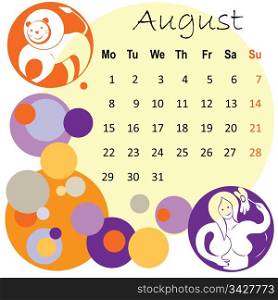 2011 calendar august with zodiac signs