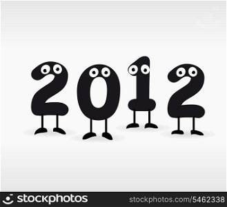 2012. Figures with eyes in new year. A vector illustration