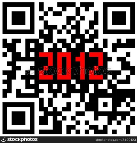 2012 New Year counter, QR code vector.